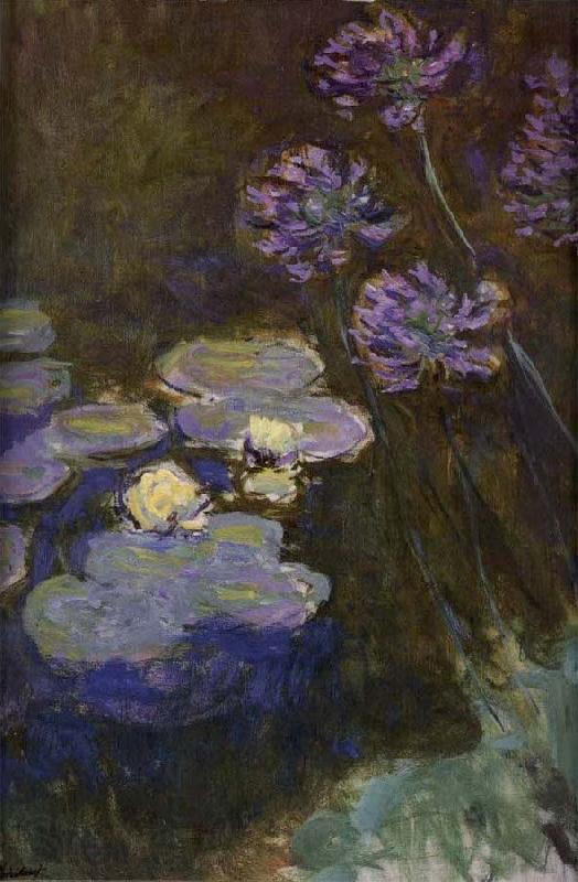 Claude Monet Water Lilies and Agapanthus Lilies